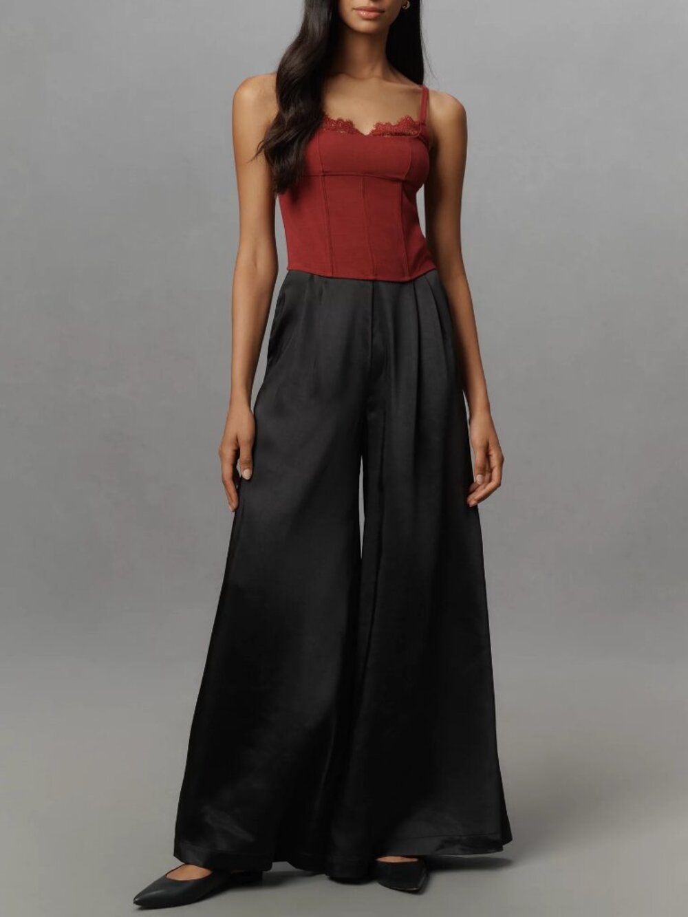 Anthropologie TND Solene Palazzo Pants size L black new with tag nwt